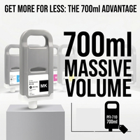 Cartouche d'encre de remplacement Enlite Factory Wholesale PFI710, volume 700 ml, pour imprimantes graphiques Canon TX2000, 3000, 4000 pour affiches