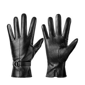 Gants en cuir d'hiver pour femmes, compatibles avec les écrans tactiles, chauds pour la conduite, en cuir d'agneau, gants de mode, cadeau de Noël, tailles personnalisées - Product Image 2
