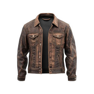 Vestes en cuir pour hommes Veste en cuir de moto Manteaux en cuir décontractés d'automne pour hommes - Product Image 2