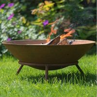 Meilleure vente en métal corten grand foyer extérieur bol à feu de jardin bol pour barbecue avec support foyers décoratifs