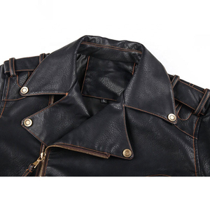 Chaqueta de cuero ajustada para hombre, chaqueta negra, chaquetas de cuero PU de moda británica de alta calidad para hombre - Product Image 2