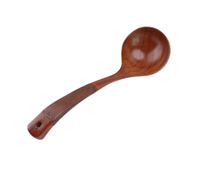 Cuillère à soupe en bois conception la plus populaire Poignée écologique Table de cuisine Poignée courte Cuillère à soupe en bois Vente chaude - Product Image 4