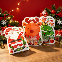 Sac à fermeture éclair en forme de sapin de Noël avec impression personnalisée, idéal pour bonbons, biscuits, snacks, cadeaux et emballages de fêtes pour les marques alimentaires