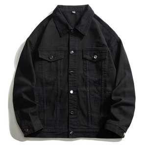 2025 personnalisé nouveau Design noir Jean veste hommes personnalisé printemps et automne qualité supérieure Jeans veste - Product Image 1