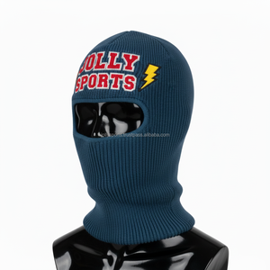 Balaclava d'hiver pour femmes, tricot extensible de haute qualité, mélange acrylique, 250 GSM, chaud, couleurs unies, broderie personnalisée, design de logo - Product Image 3