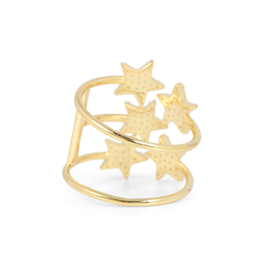 Anillo de Oro Amarillo de 14k Hecho a Mano con Diseño de Estrella, Regalo para Seres Queridos, Anillo de Compromiso con Diamantes Naturales Engastados, Estilo Bohemio, Joyería Fina - Product Image 3