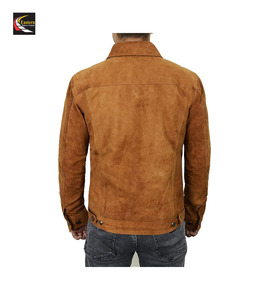 Veste en cuir suédé marron de qualité supérieure pour hommes, vente en gros à bas prix, production en vrac - Product Image 2