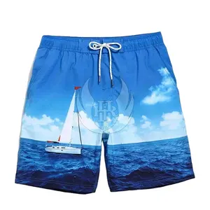 Vente en gros 100% polyester hommes maillots de bain et vêtements de plage taille personnalisée séchage rapide planche de surf maillot de bain shorts de plage imprimés shorts décontractés