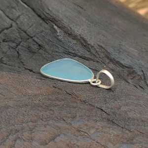 925 Sterling Silver Aqua Chalcy Gemstone <b>Pendant</b> Necklace High Quality Rope Chain for Wedding Party <b>Birthstone</b> Gift for Women - Product Image 3