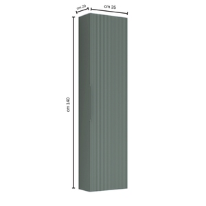 Colonna di Elizabeth con porta pieghettata reversibile per mobili da bagno 140x35x20cm verde opaco confezione da 1 - Product Image 2