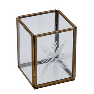 Fabricante Confiable de Faroles de Viento de Vidrio, Hechos de Vidrio con Marco Metálico, con Tamaños de 22x22x59 cm - Product Image 2