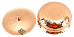 IndianArtVIill Cazuela de bronce puro Cazuela de diseño liso con tapa-Vajilla para almacenamiento y servicio - Product Image 4