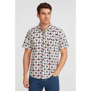 Camisa informal de media manga con estampado de Desert Wanderer para hombre, 100% de algodón, ajustada, con cierre de un solo pecho, para oficina - Product Image 1