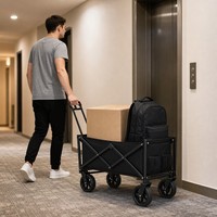 Chariot utilitaire robuste en métal pliable avec roues de 5 pouces pour le déménagement d'appartements