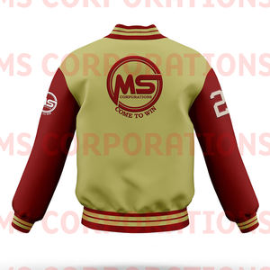 Chaquetas universitarias hechas a medida, chaquetas Letterman, chaqueta universitaria de béisbol, precio de fabricación de Pakistán con cuero genuino - Product Image 2