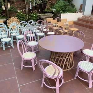 Sillas y mesas para niños al aire libre a prueba de agua de diseño simple, muebles para el hogar, encantadora silla y mesa para niños de ratán para interiores - Product Image 6
