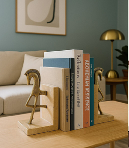 Sleek <b>white</b> marble curves designed to hold your heaviest vintage novels. Luxury style available at wholesale price. - Product Image 3