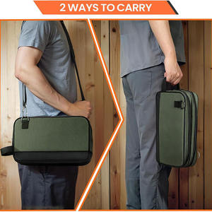 High Quality Dual Compartment Tool Bag | <b>Heavy</b> <b>Duty</b> Polyester Storage Pouch | Waterproof <b>Zipper</b> Organizer Case with Carry Handle - Product Image 6