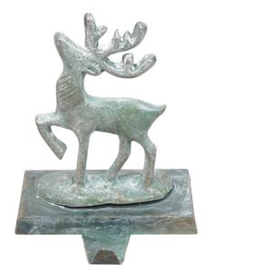 Porte-chaussettes en fonte écologique Tree Star, finition blanche vieillie/dorée, couleur personnalisable, décoration de Noël pour la maison - Product Image 5