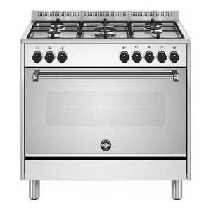 Cuisinière à gaz La Germania AMN965EXV 24 avec four électrique, 5 zones, acier inoxydable, classe A, 89,7x60x87cm, modèle Americana - Product Image 1