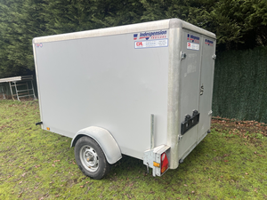 New/used 8.5x16 11.4K Enclosed <b>Cargo</b> <b>Trailer</b> with Black Out Package 200kg Payload Pewter Finish Made in at - Product Image 3