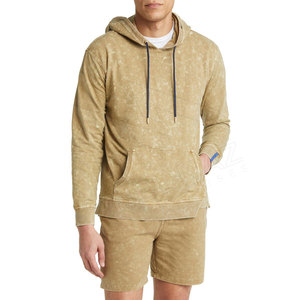 Oem Designer Brand Streetwear Thermal Washed Grey Hoodie Acid Wash Sudadera con capucha de gran tamaño Vintage Men Heavyweight Hoodie - Product Image 2