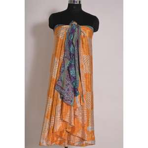 กระโปรงส่าหรีโบฮีเมียนวินเทจผ้าไหมอินเดียแบบสองชั้นสำหรับผู้หญิง - Product Image 4