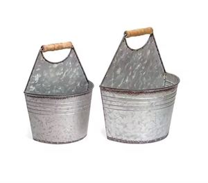 Jardinières galvanisées avec poignées Forme et taille personnalisées Jardinière faite à la main Pots de fleurs au prix le plus bas - Product Image 5