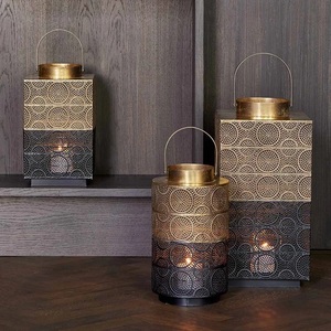 Linterna de la mejor calidad, candelabro con forma de bola de alambre de Metal, linterna con Base de soporte de Metal para iluminación de velas, farolillos decorativos - Product Image 5