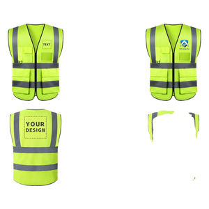 Chaleco de construcción de alta visibilidad, ropa de trabajo con bolsillos y cremallera, LOGOTIPO personalizado, precio razonable, 2017 - Product Image 5