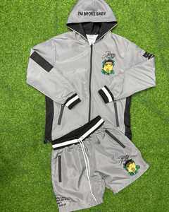 Vêtements personnalisés pour hommes, ensemble short et veste de jogging, survêtement deux pièces à fermeture éclair, ensemble court de survêtement en polyester coupe-vent - Product Image 5