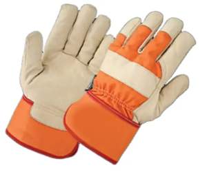 Gants de sécurité réfléchissants de haute qualité pour monteurs canadiens, en cuir de buffle pleine fleur, pour travaux d'hiver à usage industriel - Product Image 1