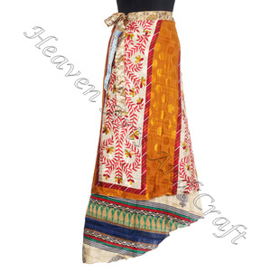 กระโปรงผ้าไหมอินเดียสำหรับเด็กผู้หญิงกระโปรงยาวแบบสองชั้นกระโปรงผ้าไหมอินเดียพิมพ์ลายฤดูร้อนใหม่ล่าสุด - Product Image 1