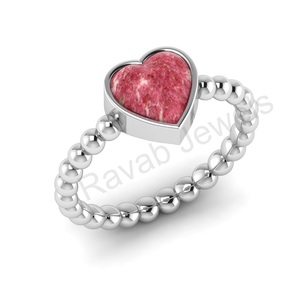 2025 venta al por mayor de piedras preciosas de plata eternidad anillo Vermeil 8mm corazón diseño creativo fabricación elegante para boda o fiesta - Product Image 2