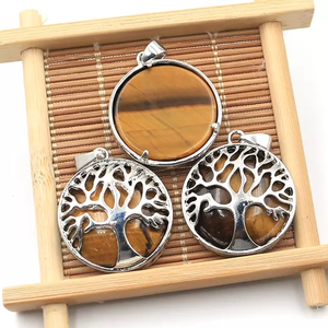 Nouveau Design tendance femmes pierre naturelle pendentif en cristal fait à la main pierre de roche pendentifs en Agate Jade oeil de tigre Rose Quartz améthyste - Product Image 5