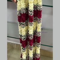 Indien fait à la main belle rouge blanc Marigold guirlande artificielle jasmin Rose cordes décoratives de fleurs pour les décorations de mariage