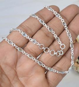 Topaze bleue coupée 925 en argent Sterling pierres précieuses chaîne collier mars pierre de naissance pierre naturelle bijoux faits à la main cadeau pour anniversaire - Product Image 3