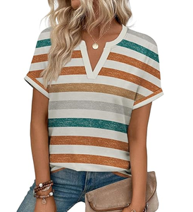 Blusas de Verano para Mujer, Camisas de Manga Corta Dolman, Moda 2025, Cuello en V, Ropa - Product Image 2