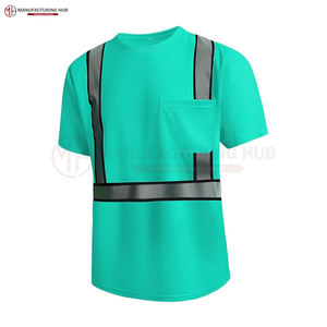 T-shirt de sécurité uni et teint en couleur unie T-shirt de sécurité confortable pour hommes de grande taille à prix raisonnable T-shirt de sécurité pour vêtements de travail - Product Image 4