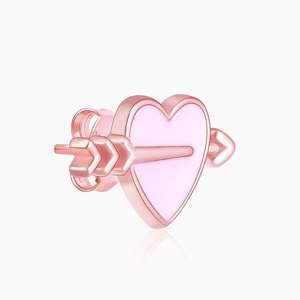 Boucles d'oreilles papillon en or rose romantique Design religieux à la mode Zircon perle diamant cuivre titane rhodium pour les fêtes - Product Image 5