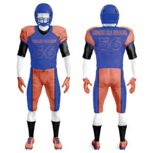 Camiseta de fútbol americano personalizada por sublimación, uniformes de fútbol americano universitario juvenil de gran tamaño, conjunto de sarga de aparejos para adultos - Product Image 3