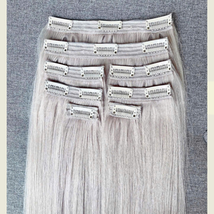 CLIP IN Longueur personnalisée Extensions de cheveux vietnamiens Perruques à texture brillante humaine vierge pour femmes Premium Export - Product Image 1