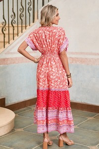 Vestido Maxi largo de verano dulce de algodón hecho a mano indio para regalo de dama de honor ropa de fiesta con estampado Floral personalizado - Product Image 2