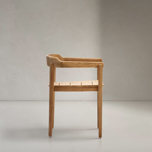 Patio extérieur jardin villa meubles de maison chaise de salle à manger empilable bois de teck massif-Kanaya - Product Image 3