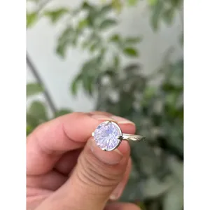 925 Silver Round Lavender <b>Quartz</b> <b>Ring</b> Vintage Engagement <b>Ring</b> Rose Gold Plating Inlaid Natural Gemstones 18K Product Jewelry - Product Image 2