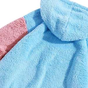 เสื้อฮู้ดผู้ชายขนแกะสีดำขนแกะเชอร์ปาโอเวอร์ไซส์ - Product Image 3