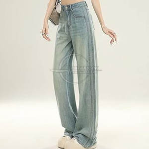 Séchage rapide femmes jambe large jean pantalon en taille adulte pantalon en gros femmes jambe large jean pantalon respirant - Product Image 3