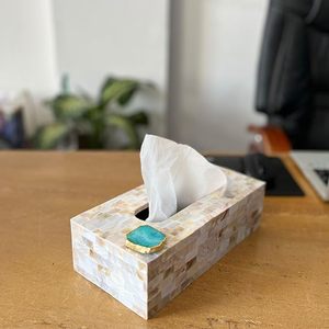 Couvercle de boîte à mouchoirs élégant fait à la main de luxe personnalisé support décoratif pour salle de bain salon bureau utilisation - Product Image 6