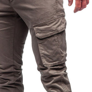 Pantalones cargo personalizados OEM con cintura elástica para hombre, pantalones informales de material de algodón, pantalones para correr apilados, pantalones Corgo con logotipo personalizado - Product Image 6