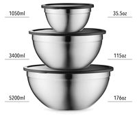 Tazón para Mezclar de Acero Inoxidable de Alta Calidad, Diseño Personalizado, Ligero, Resistente, Apto para Lavavajillas, Apilable, No Tóxico, para Fiestas